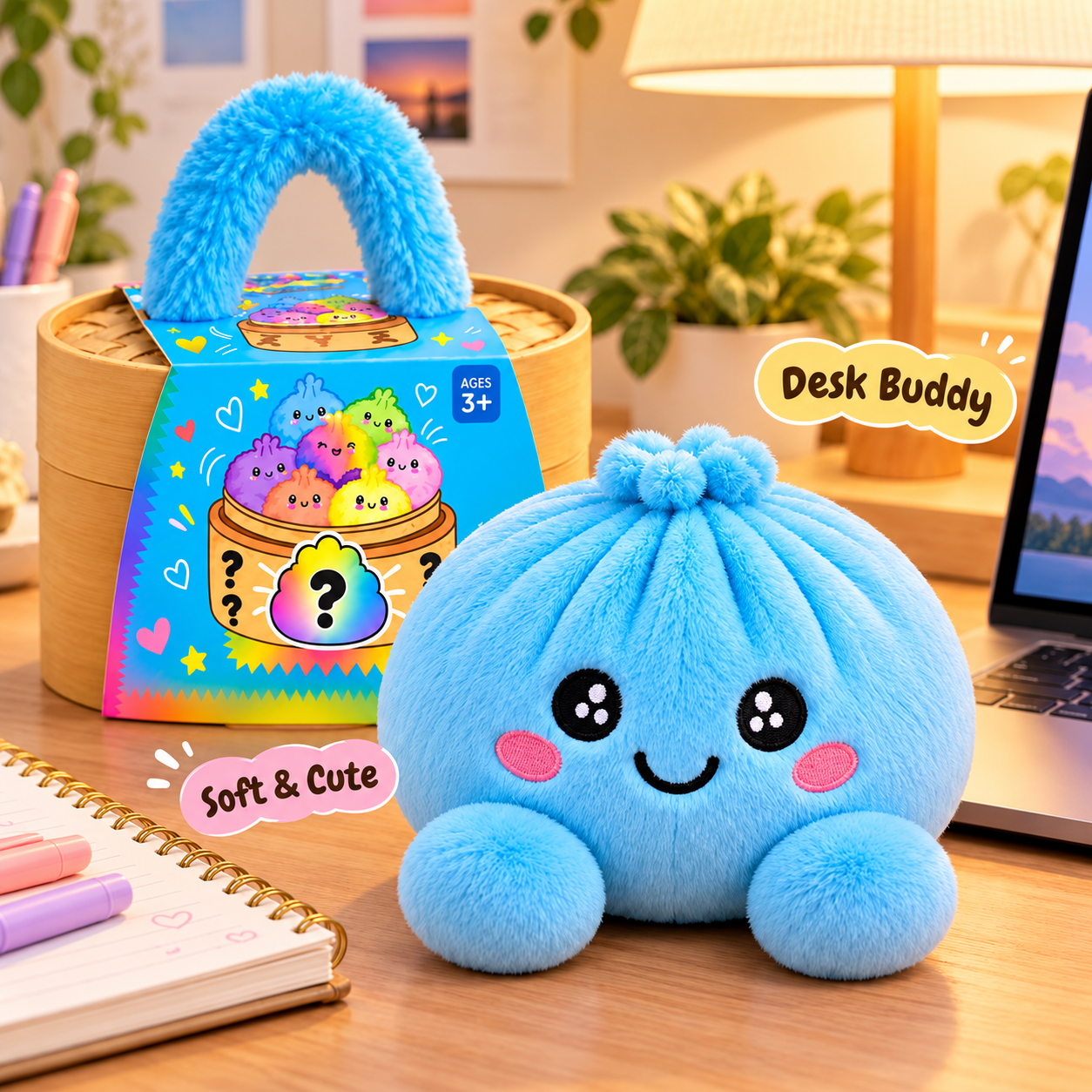Blue dumpling plush desk buddy